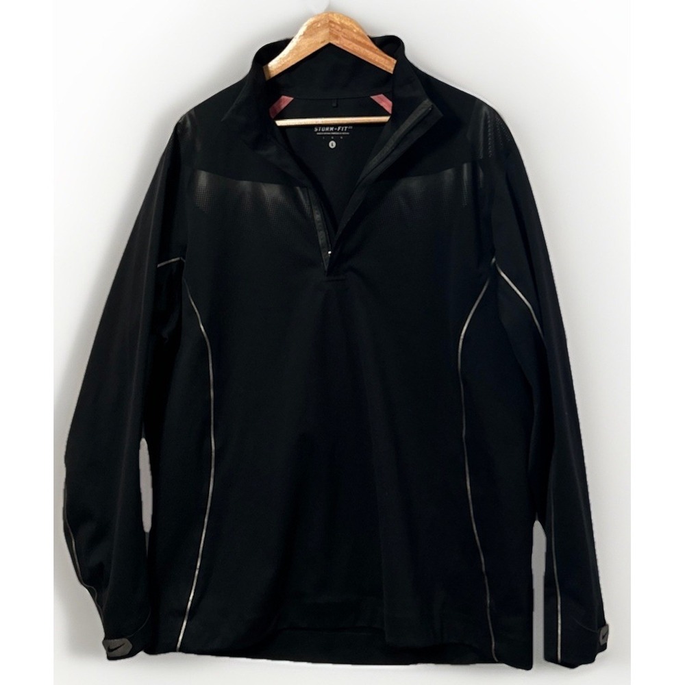 MEN'S RARE NIKE GOLF Storm Fit ELITE 1/2 Zip Pullover JACKET BLACK 333099 Large
